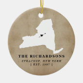 New- YorkStaats-ZuhauseHousewarming personalisiert Keramik Ornament (Vorne)
