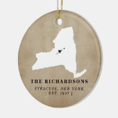 New- YorkStaats-ZuhauseHousewarming personalisiert Keramik Ornament (Links)
