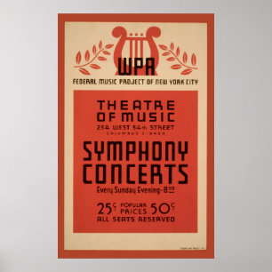 New- Yorktheatermusik WPA 1940 Vintages Plakat