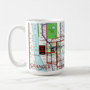 New- Yorkuntergrundbahn-Karte 15-Unze-klassische Kaffeetasse