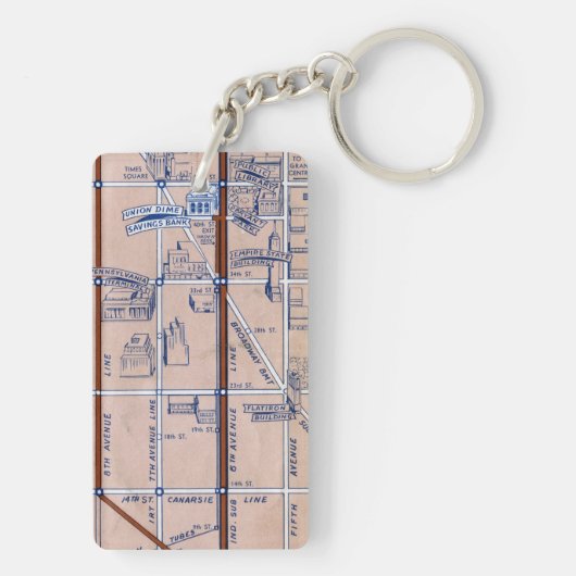 NEW- YORKuntergrundbahn MAP, 1940 2 Schlüsselanhänger (Rückseite)