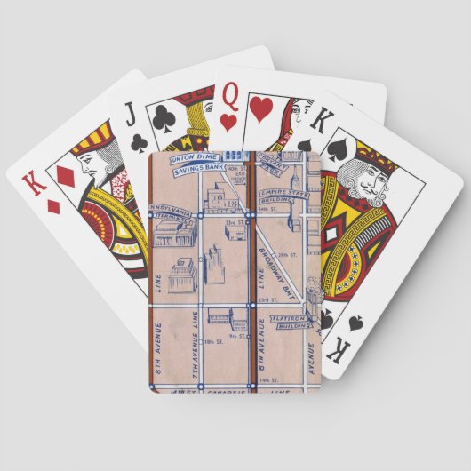 NEW- YORKuntergrundbahn MAP, 1940 2 Spielkarten (Rückseite)