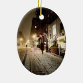 New- Yorkwinter - Schnee auf der unteren Ostseite Keramikornament (Hinten)