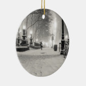 New- Yorkwinter - Snowy-Nacht - Bryant-Park Keramik Ornament (Rechts)