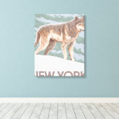 New YorkWolf Scene Leinwanddruck (Insitu (Holzboden))
