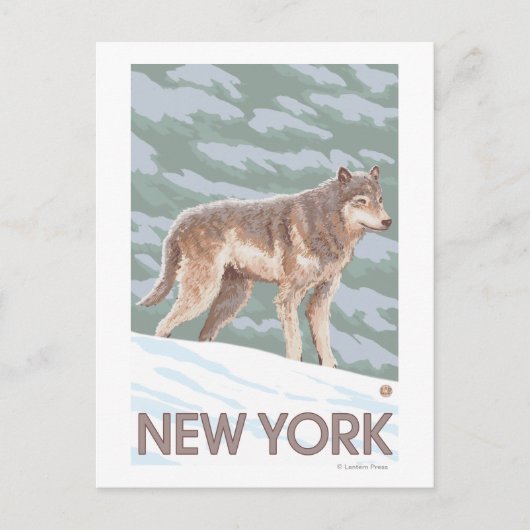 New YorkWolf Scene Postkarte (Vorderseite)