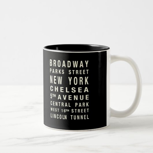 NEW- YORKzug-TASSE Zweifarbige Tasse (Rechts)