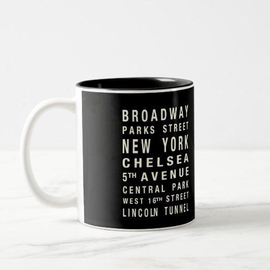 NEW- YORKzug-TASSE Zweifarbige Tasse (Links)