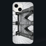 New Your City Brooklyn Bridge Case-Mate iPhone Hülle<br><div class="desc">New York City Brooklyn überbrücken nahe architektonische Details klassisches zeitloses Schwarz-Weiß-Foto. Cooles geometrisch elegantes architektonisches Design.</div>