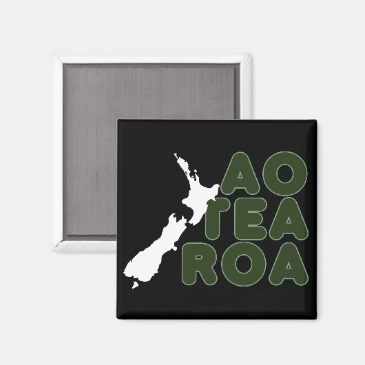 NEW ZEALAND AOTEAROA NZ LAND GRAFIK MAORI NAME MAGNET (Vorderseite/Rückseite)