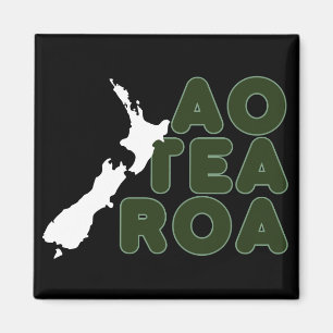 NEW ZEALAND AOTEAROA NZ LAND GRAFIK MAORI NAME MAGNET