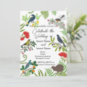 New Zealand Bird Wedding Einladung (Stehend Vorderseite)