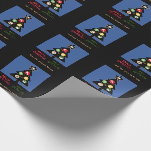 NEW ZEALAND CHRISTMAS TREE KIWI XMAS PERSONALISIER GESCHENKPAPIER (Ecke)