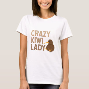 New Zealand Crazy Kiwi Lady Funny Geschenk Idee T-Shirt