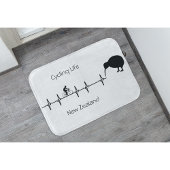 New Zealand Cycling Heartbeat Kiwi Bike Gift Badematte