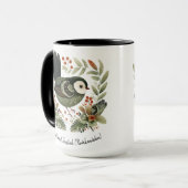 New Zealand Fantail Folk Art Tasse (Vorderseite Links)