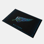 NEW ZEALAND FERN EINFACH PAUA DOORMAT FUßMATTE (Schrägansicht)