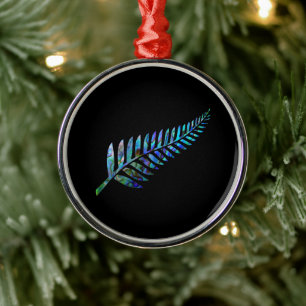 NEW ZEALAND FERN EINFACHE PAUA ORNAMENT AUS METALL