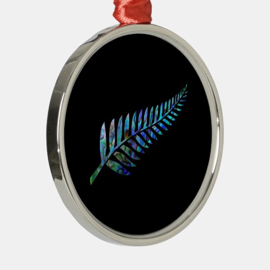 NEW ZEALAND FERN EINFACHE PAUA ORNAMENT AUS METALL (Rechts)