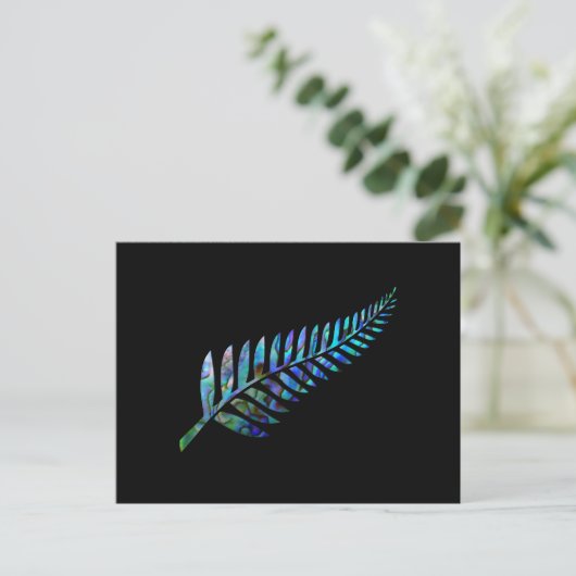NEW ZEALAND FERN EINFACHE PAUA POSTKARTE (Stehend Vorderseite)