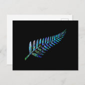 NEW ZEALAND FERN EINFACHE PAUA POSTKARTE (Vorne/Hinten)