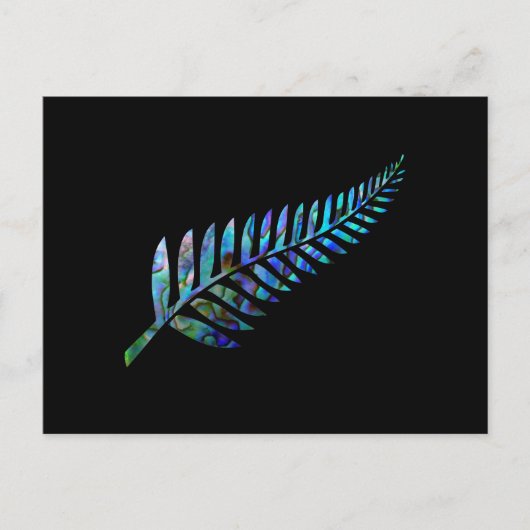 NEW ZEALAND FERN EINFACHE PAUA POSTKARTE (Vorderseite)