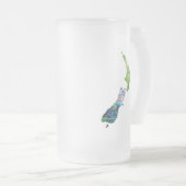 NEW ZEALAND FERN KIWI PAUA Glas Mattglas Bierglas (VorderseiteRechts)