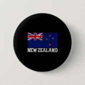 New Zealand Flag National Pride Roots Country Fami Button (Vorderseite)