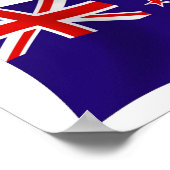 New Zealand Flag Poster Print (Ecke)