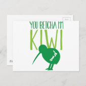 NEW ZEALAND FUNNY You BETCHYA I'm KIWI bird Postkarte (Vorne/Hinten)