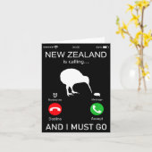 New Zealand Is Calling And I Must Go, Zealand Funn Karte (Gelbe Blume)