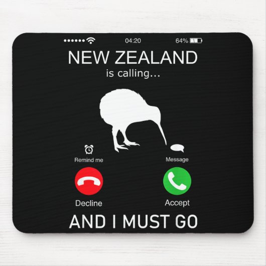 New Zealand Is Calling And I Must Go, Zealand Funn Mousepad (Vorne)