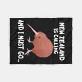 New Zealand Is Calling Kiwi Bird Wildlife Animal Fleecedecke (Vorderseite (Horizontal))