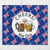 NEW ZEALAND Kia Ora Cartoon Beers Cheers Bierflaschenetikett (Einzelnes Label)
