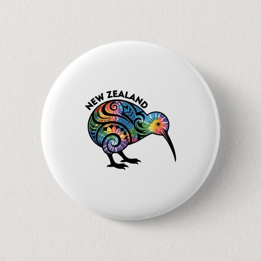 New Zealand Kiwi Bird  Button (Vorderseite)