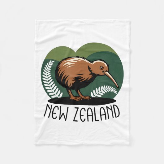 New Zealand Kiwi Bird Fleecedecke (Vorderseite)