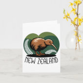 New Zealand Kiwi Bird  Karte (Gelbe Blume)