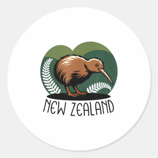 New Zealand Kiwi Bird  Runder Aufkleber (Vorderseite)