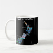 New Zealand Kiwi Detailed Map Kaffeetasse (Links)