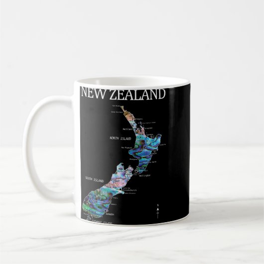 New Zealand Kiwi Detailed Map Kaffeetasse (Links)