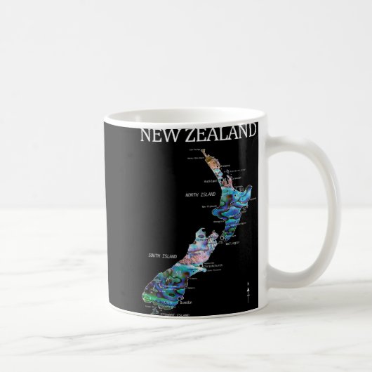 New Zealand Kiwi Detailed Map Kaffeetasse (Rechts)