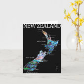New Zealand Kiwi Detailed Map  Karte (Gelbe Blume)