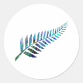 NEW ZEALAND KIWI FERN PAUA RUNDER AUFKLEBER (Vorderseite)