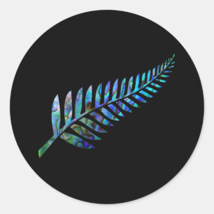 NEW ZEALAND KIWI FERN SIMPLE PAUA RUNDER AUFKLEBER