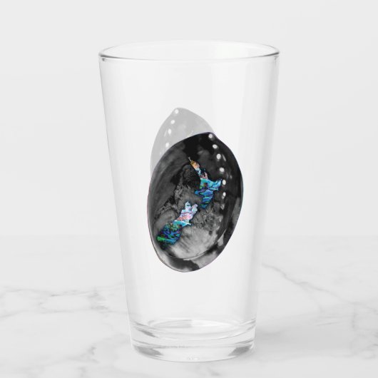 NEW ZEALAND KIWI MAP PAUA GLAS (Rückseite)