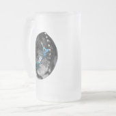 NEW ZEALAND KIWI MAP PAUA MATTGLAS BIERGLAS (Vorderseite Links)