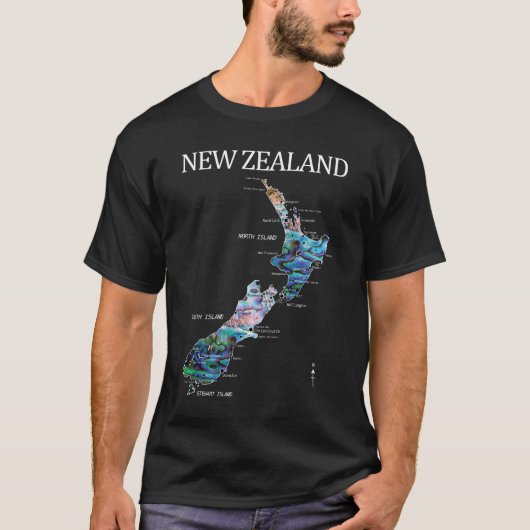 NEW ZEALAND KIWI MAP T-Shirt (Vorderseite)