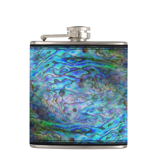 NEW ZEALAND KIWI PAUA HIP FLASK FLACHMANN (Vorderseite)