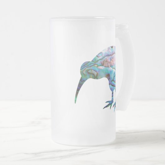 NEW ZEALAND KIWI PAUA MATTGLAS BIERGLAS (VorderseiteRechts)