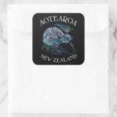 NEW ZEALAND KIWI PAUA QUADRATISCHER AUFKLEBER (Tasche)